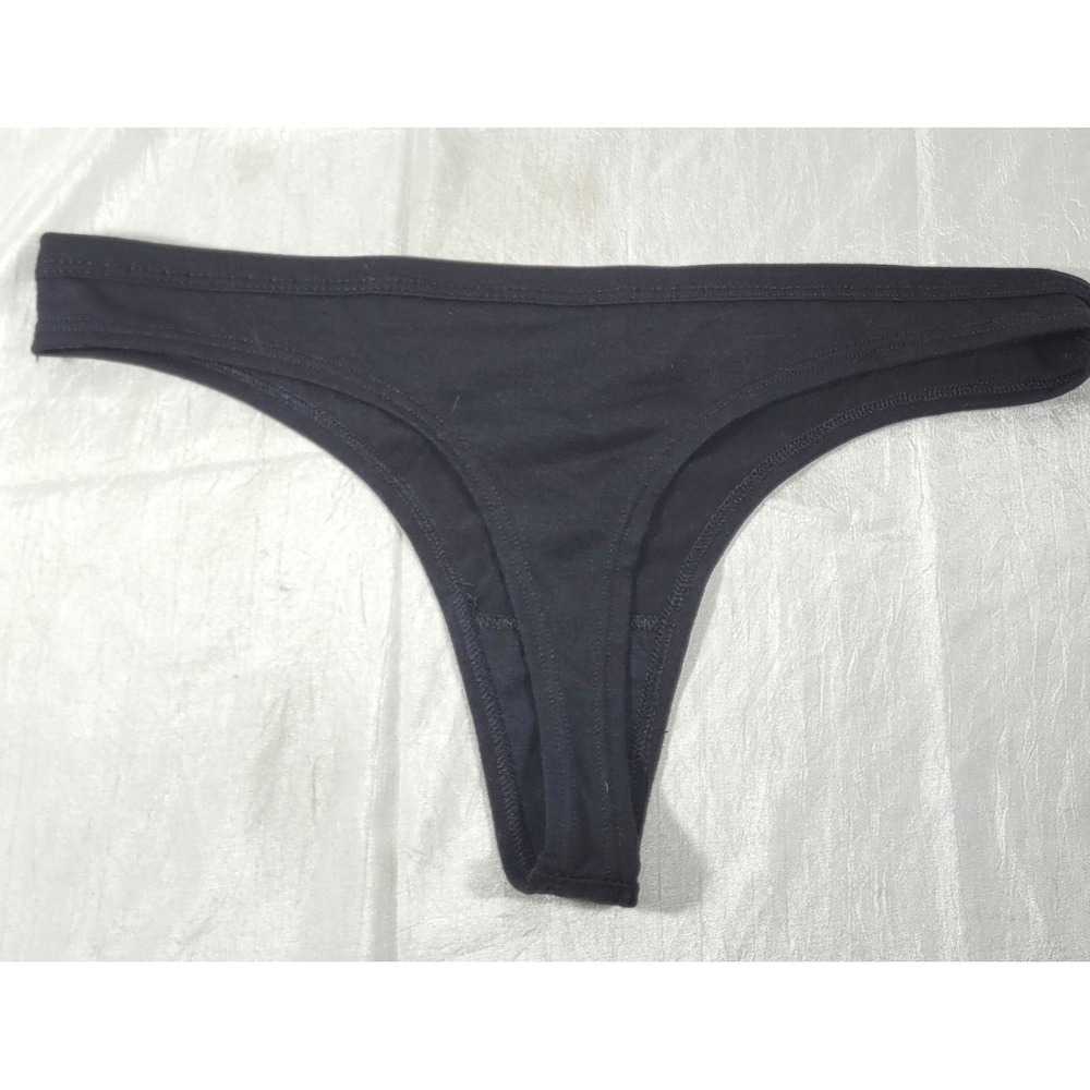 NFL Team Apparel Women's Black Minnesota Vikings Marathon Knit Thong - L - Picture 2 of 3